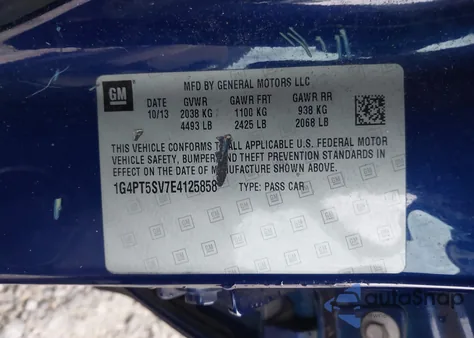 2014 Buick Verano Premium Group from USA, damaged, VIN 1G4PT5SV7E4125858